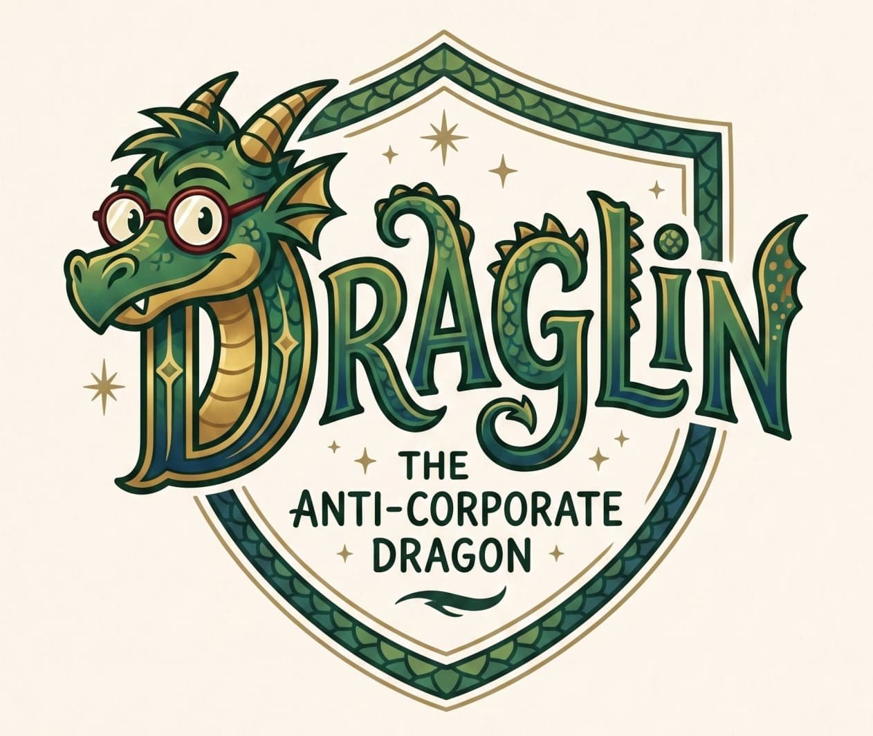Draglin Logo - The Anti-Corporate Dragon